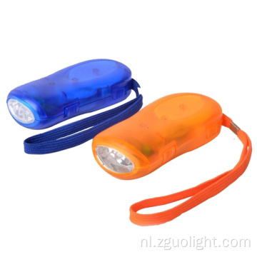 Groene noodsituatie 3 led hand-crank kleine dynamo zaklamp